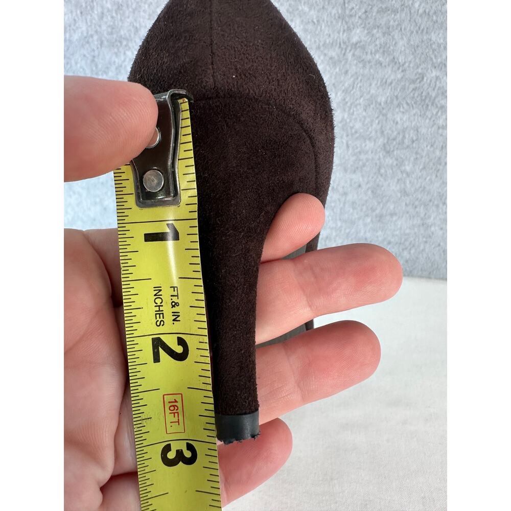 Stuart Weitzman Women's 7.5 Stuart Power Pump 75 Brown Suede 3" Heel Pointed - Picture 6 of 10